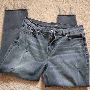 Old Navy gray distressed boyfriend jeans Sz 12